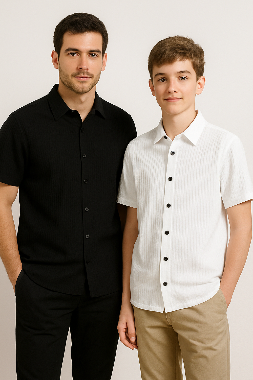 Fancy Popcorn Shirts for Men – Solid Design | BLACK AND WHITE | Set of 2 at ₹299-459 | Velours Blanc